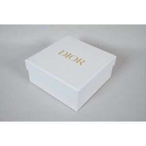 New Authentic DIOR White 8.5x8.5 Square Empty Holiday Birthday Treasure Box
